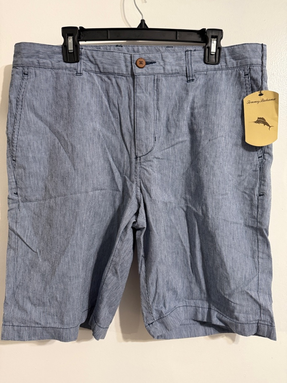 Tommy Bahama Light Blue Pinstripe Flat Front Shorts